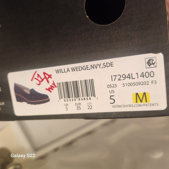 Vionic "Willa" Lug Wedge. Dark Navy Blue. NIB. Size 5 - Picture 8 of 14